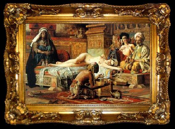 framed  unknow artist Arab or Arabic people and life. Orientalism oil paintings  542, ta009-2